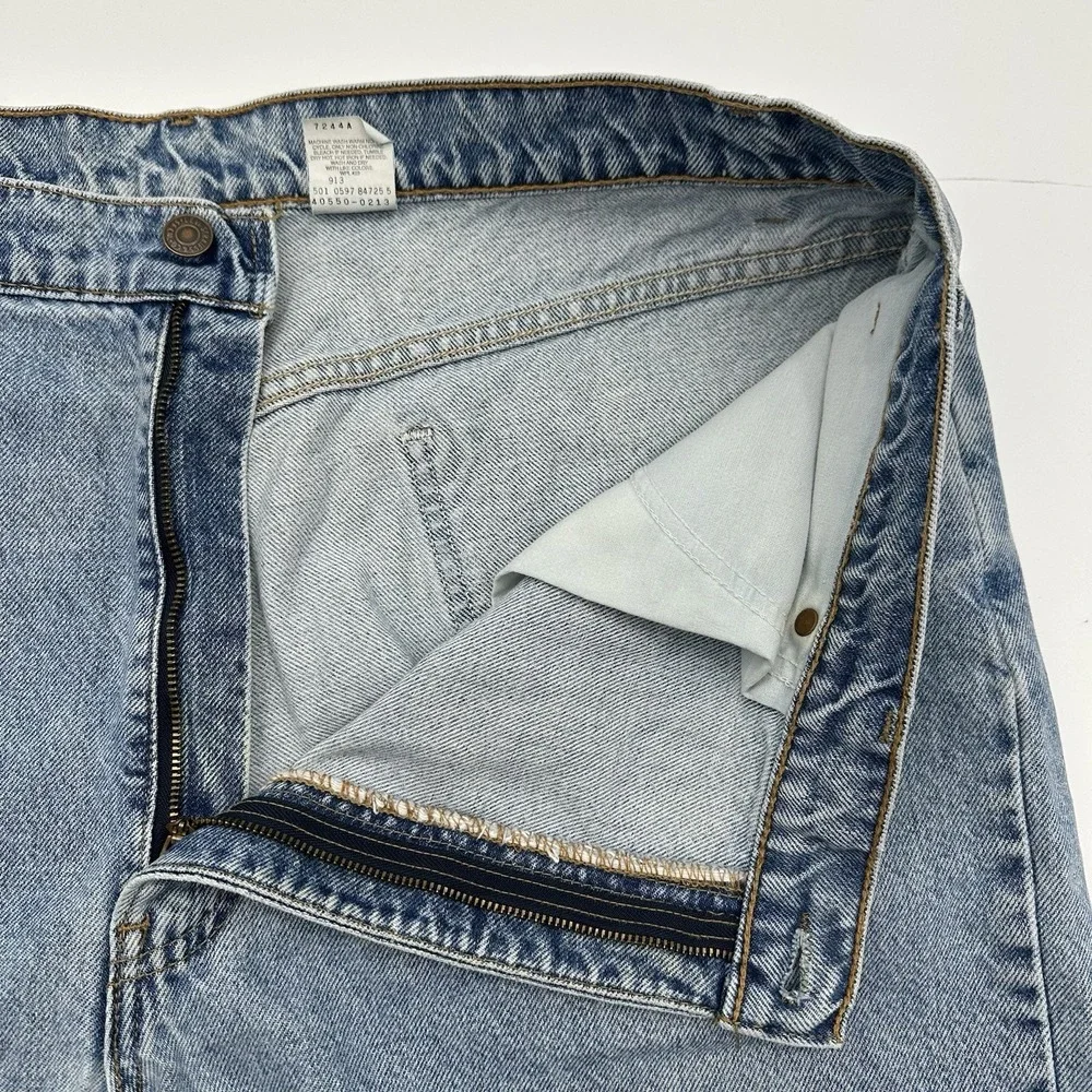 VTG Y2K Levis 550 Denim Jeans Men 42x30 (40x29) Blue Relaxed Fit 1997 Orange Tab